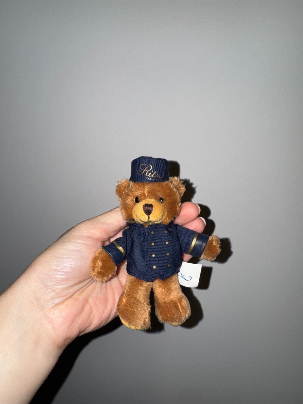 Ritz Paris Plush Bear Bellhop in Navy Uniform